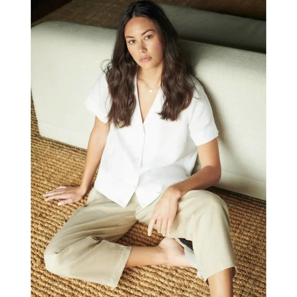 Quince White Short-Sleeve Button-Down Shirt - Picture 6 of 9